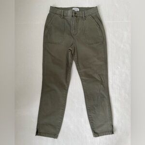 Evereve Olive Green Slim Leg Utility Pants Jeans Sz 27